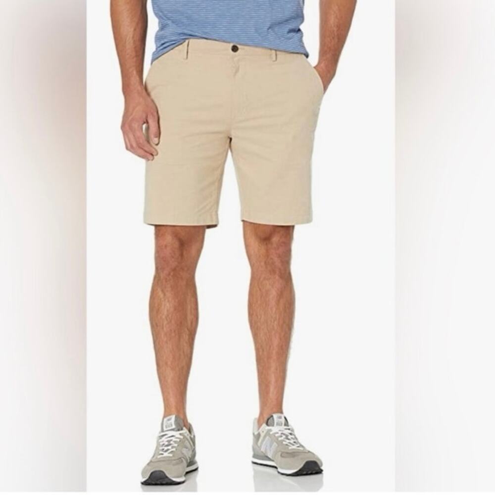 Goodthreads Mens Slim-Fit 9" Lightweight Comfort Stretch Oxford Beige Shorts NWT